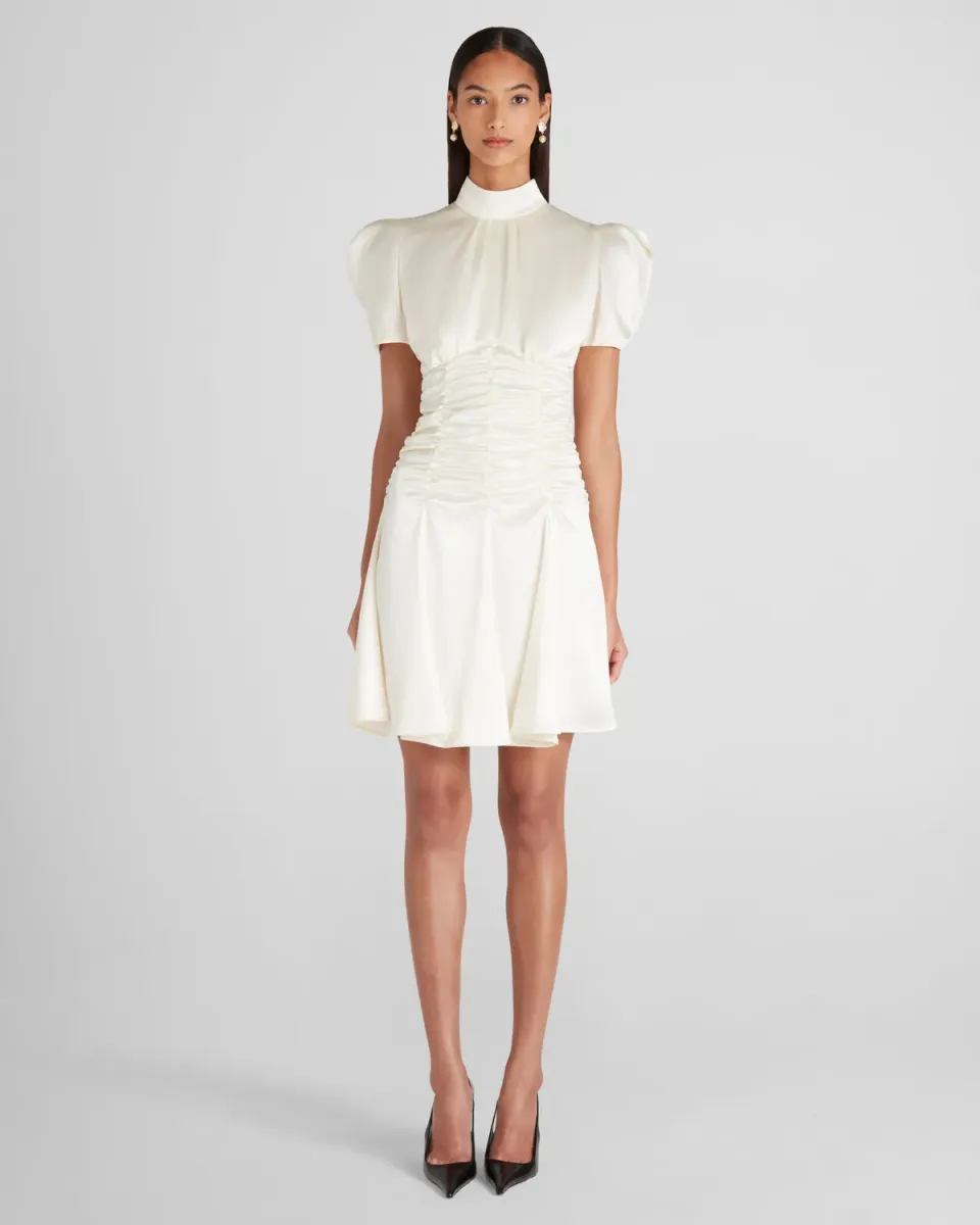 Violante Nessi Balthus vestito avorio cady satin