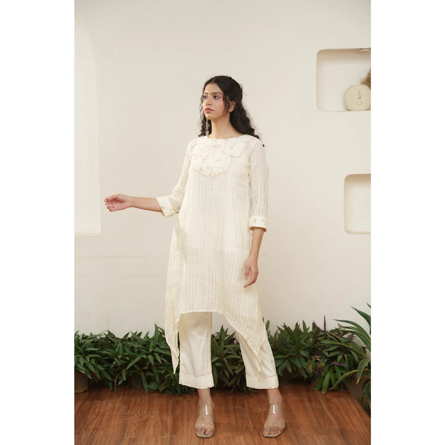 Our Dve Capsule 7 completo beige cotone 2 pezzi
