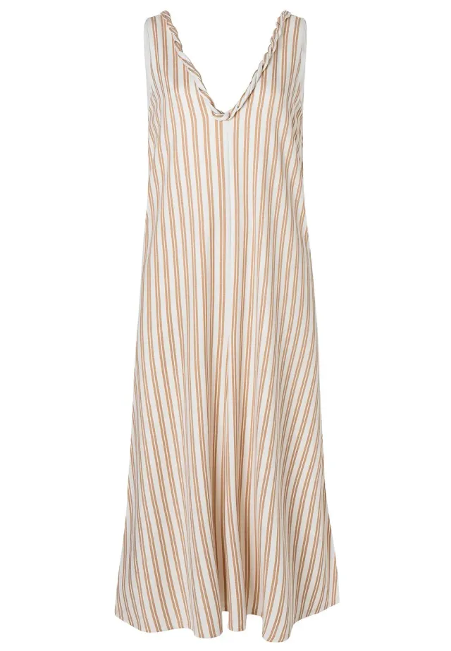 Ana Alcazar Zatea abito maxi bianco oversize righe
