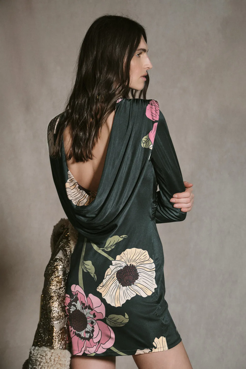 Johanna Ortiz Playful Grace abito mini jersey verde