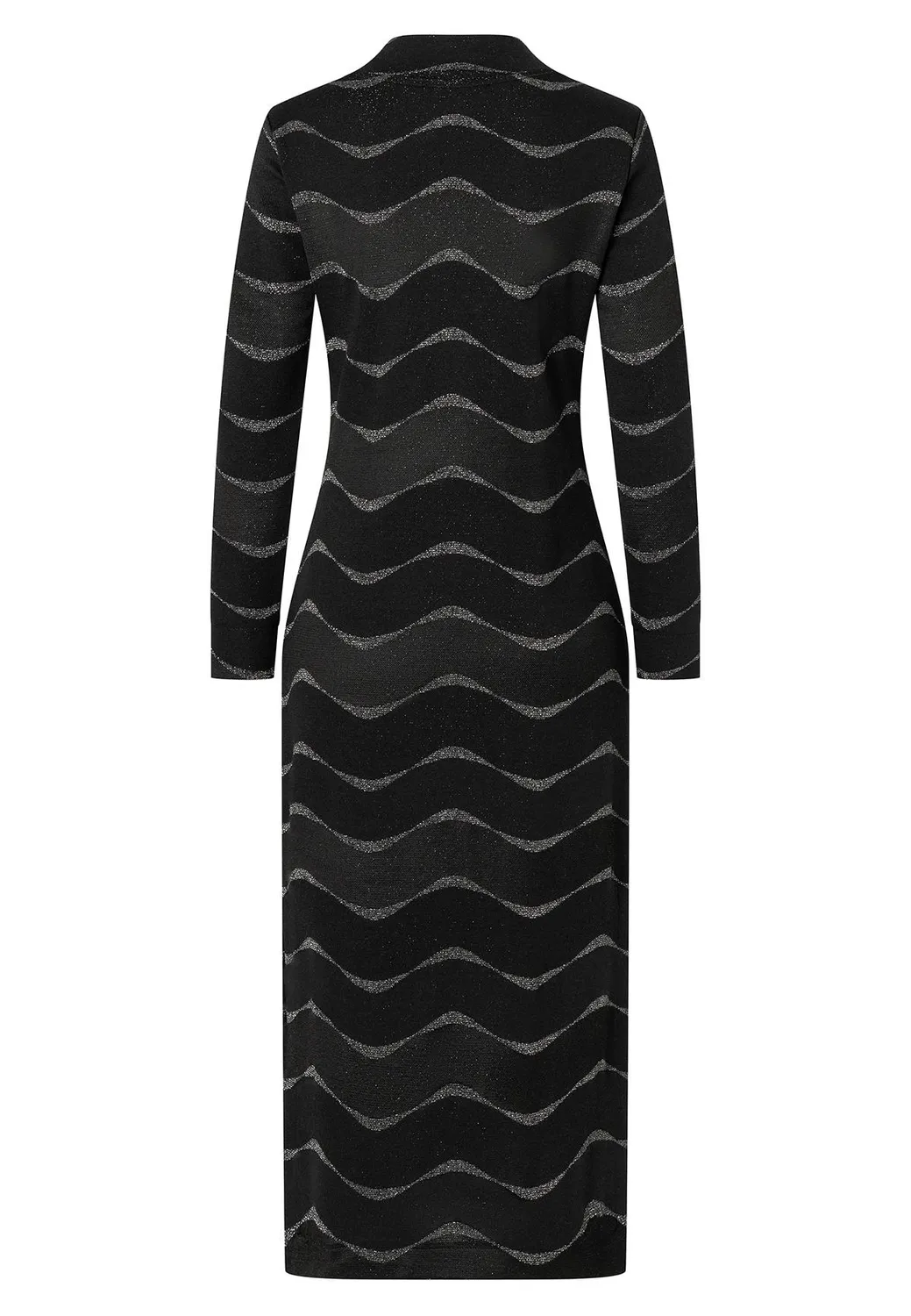 Ana Alcazar Olea abito midi nero lurex argento