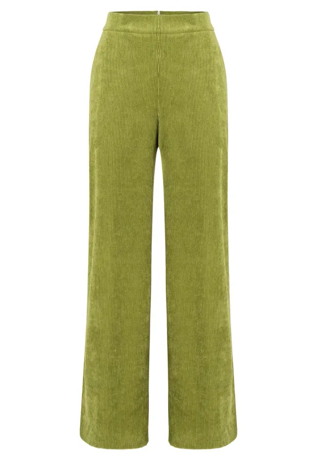 Ana Alcazar Saskea pantaloni velluto verde lime