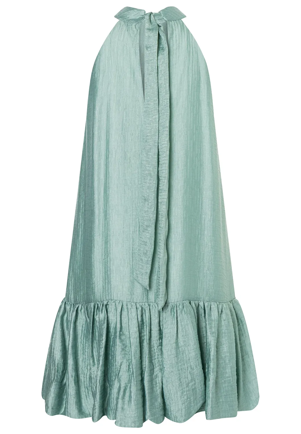 Ana Alcazar Dorila abito corto verde salvia collo halter