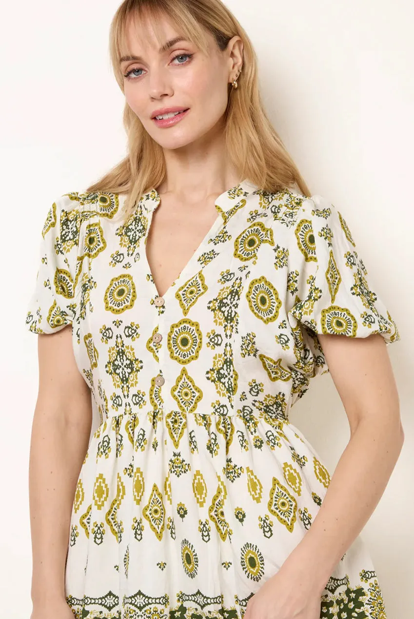Blue Vanilla Abstract Print abito mini verde M viscosa