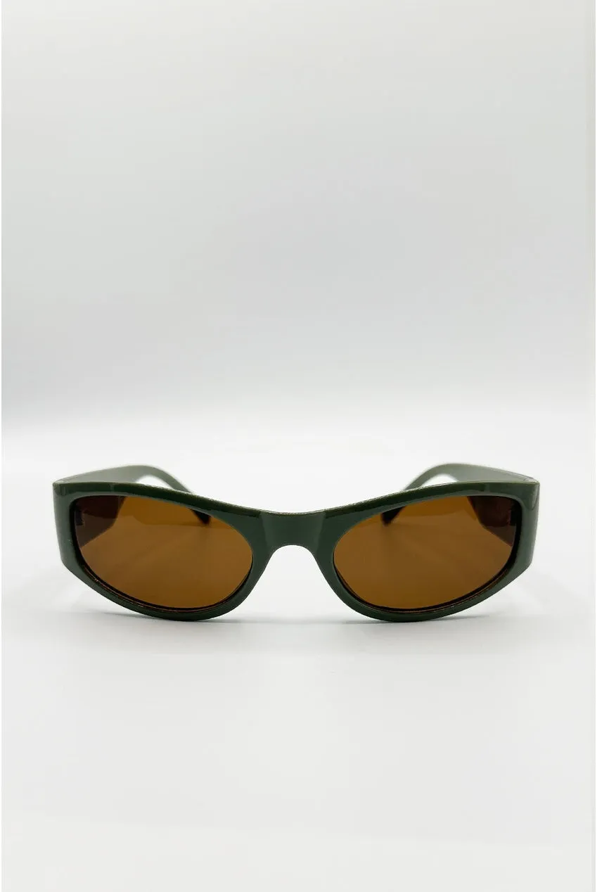 SVNX Racer Wrap Around occhiali da sole verde scuro