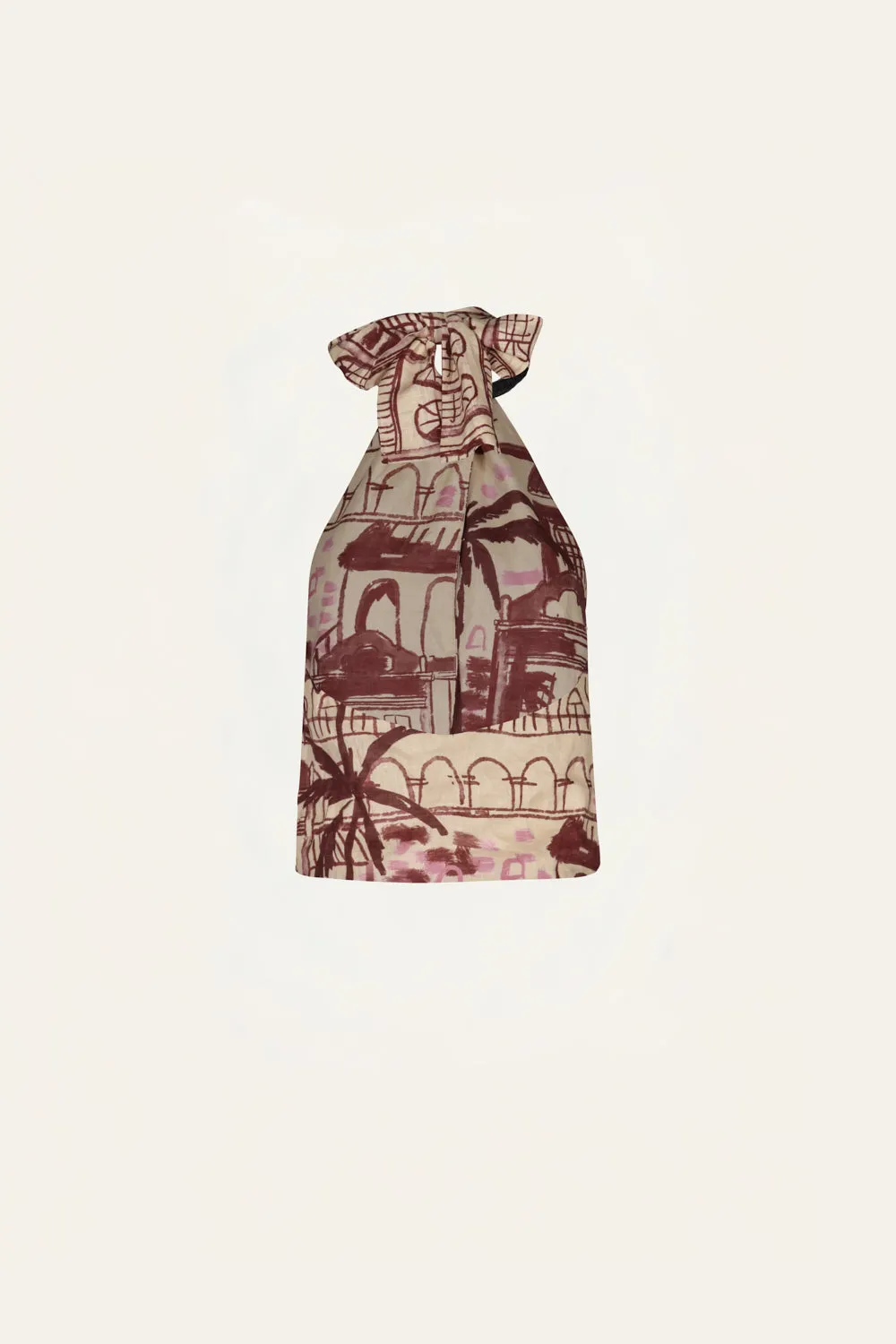 Johanna Ortiz The Root top lino halter ecru vino