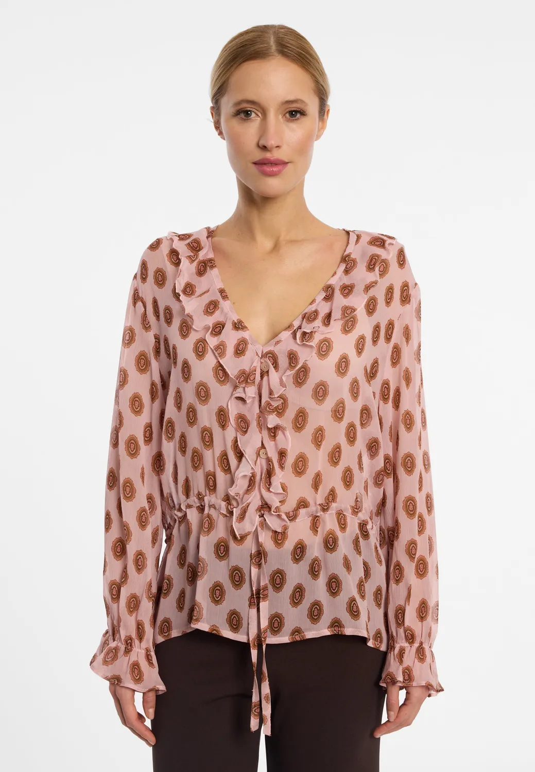 Ana Alcazar Eloreanda camicia chiffon bordeaux