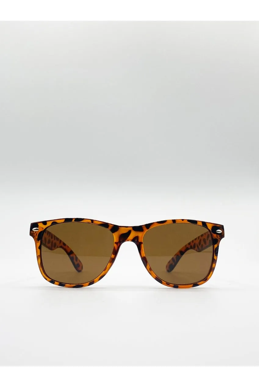 SVNX Wayfarer occhiali da sole tartarugati marroni