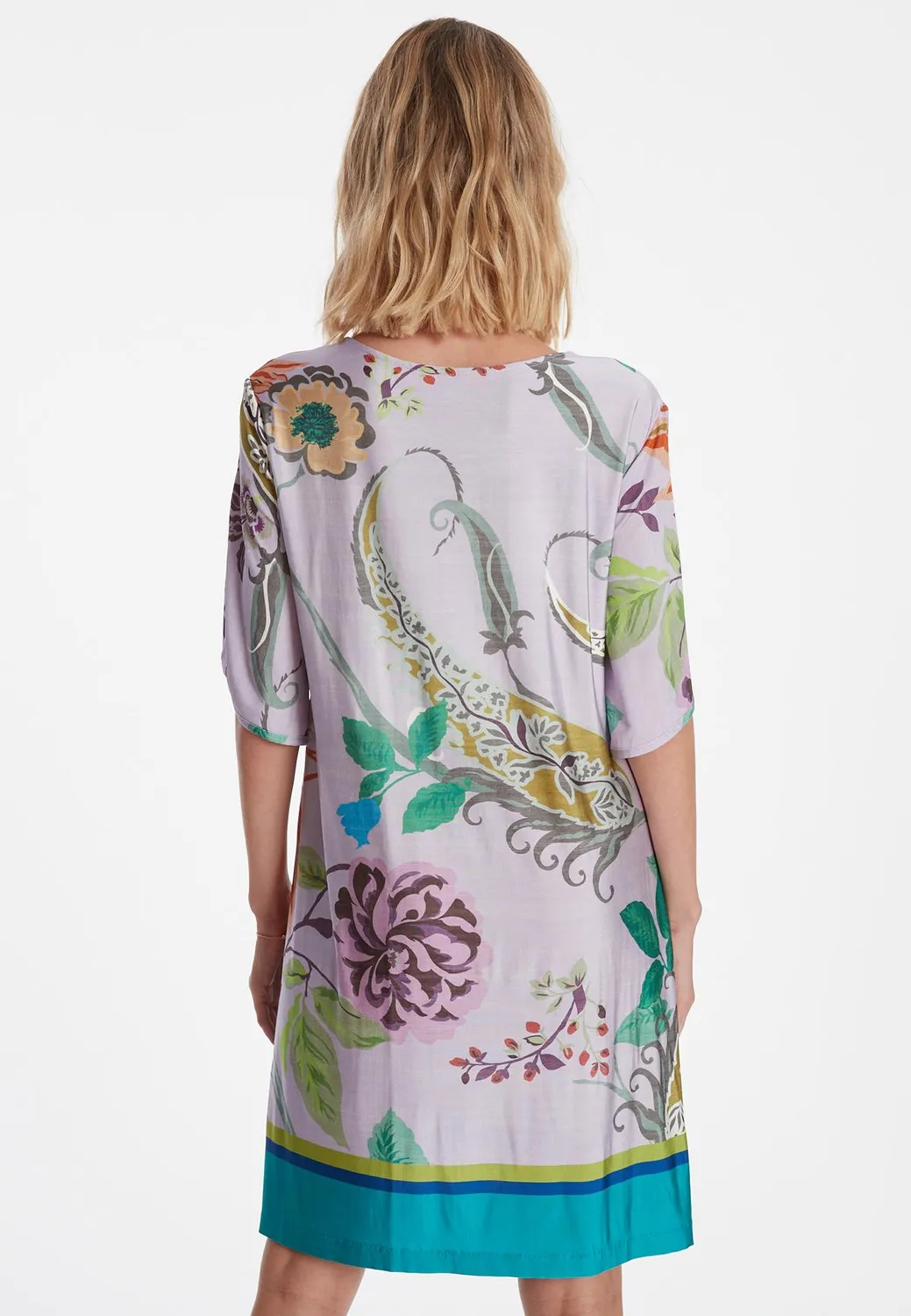 Ana Alcazar Zoraja abito corto jersey fiori pastello