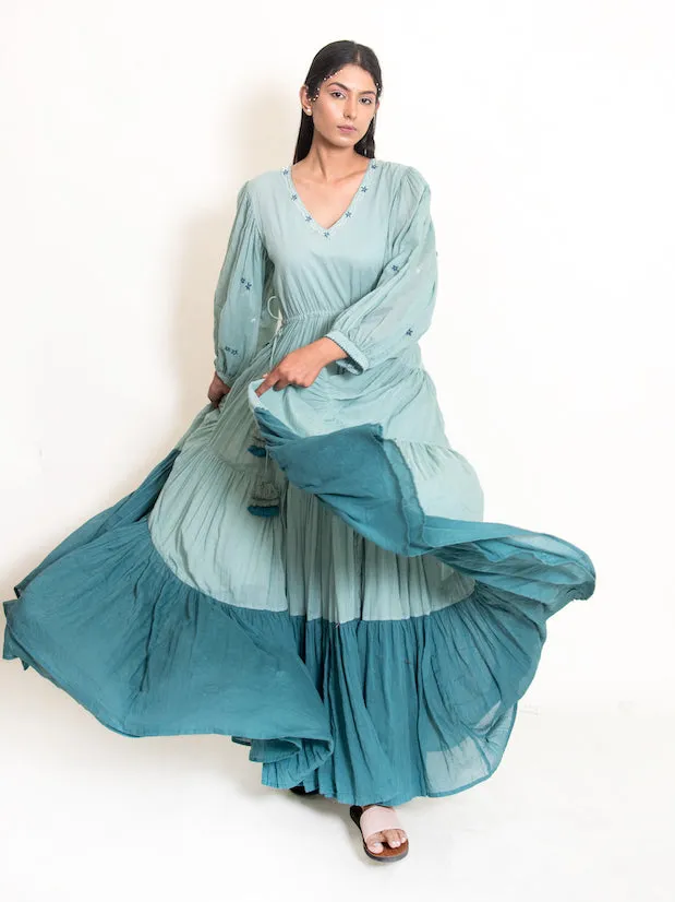Our Dve Stark Dress abito verde menta cotone