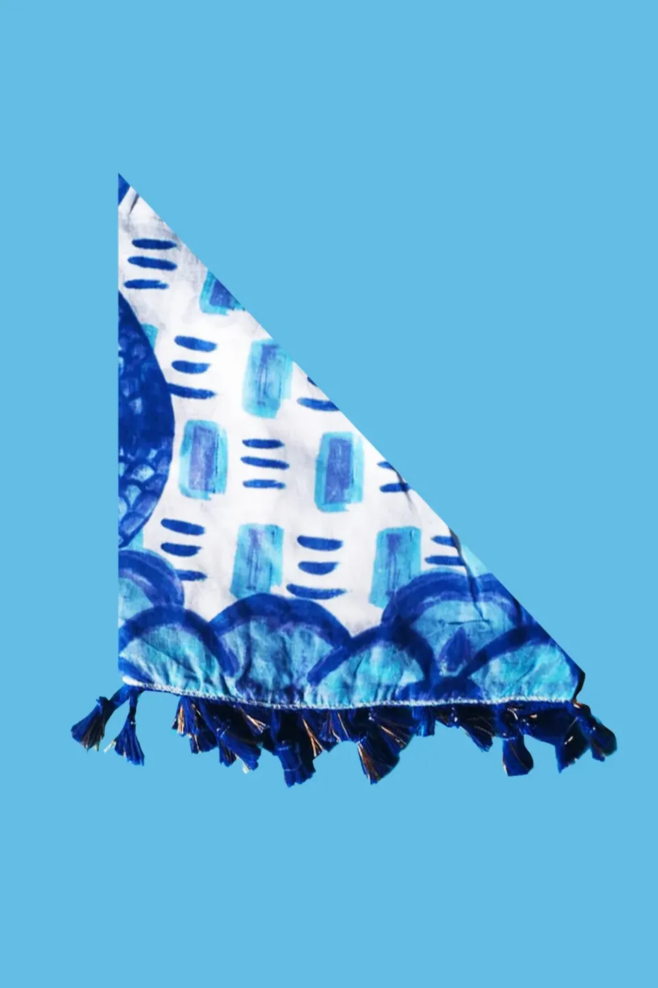 Antica Sartoria Marino DV2125 foulard triangolo blu cotone