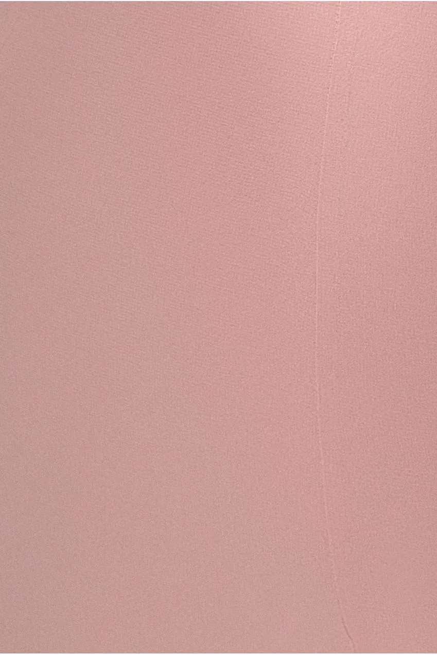 Goddiva Cross Front Scarf Back abito sirena chiffon blush