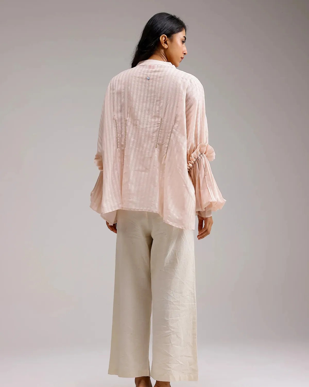 Our Dve Silent Stripe top rosa a righe taglia unica cotone