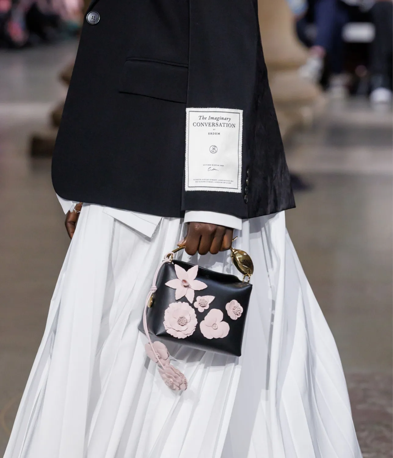 Erdem Flower Leather charm borsa pelle fiore