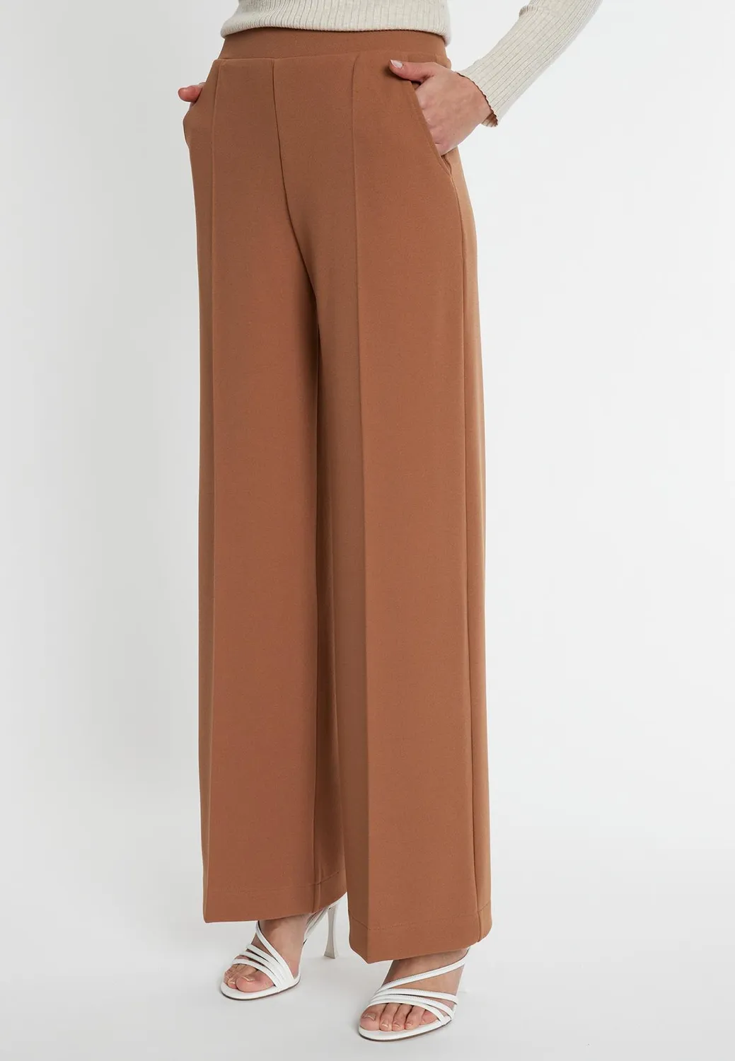 Ana Alcazar Silka pantaloni palazzo cappuccino