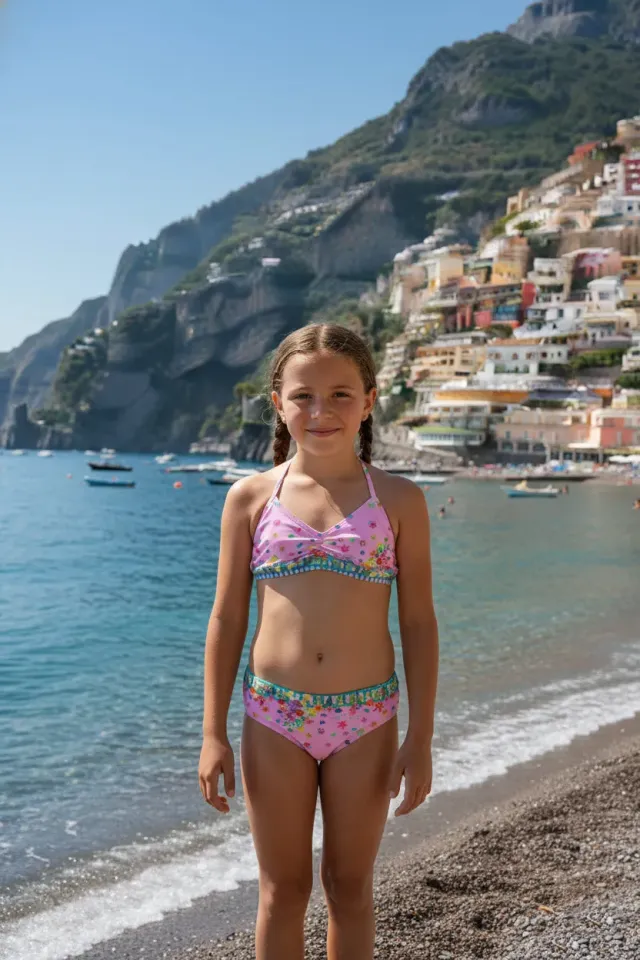 Antica Sartoria FW029 bikini rosa floreale bambina