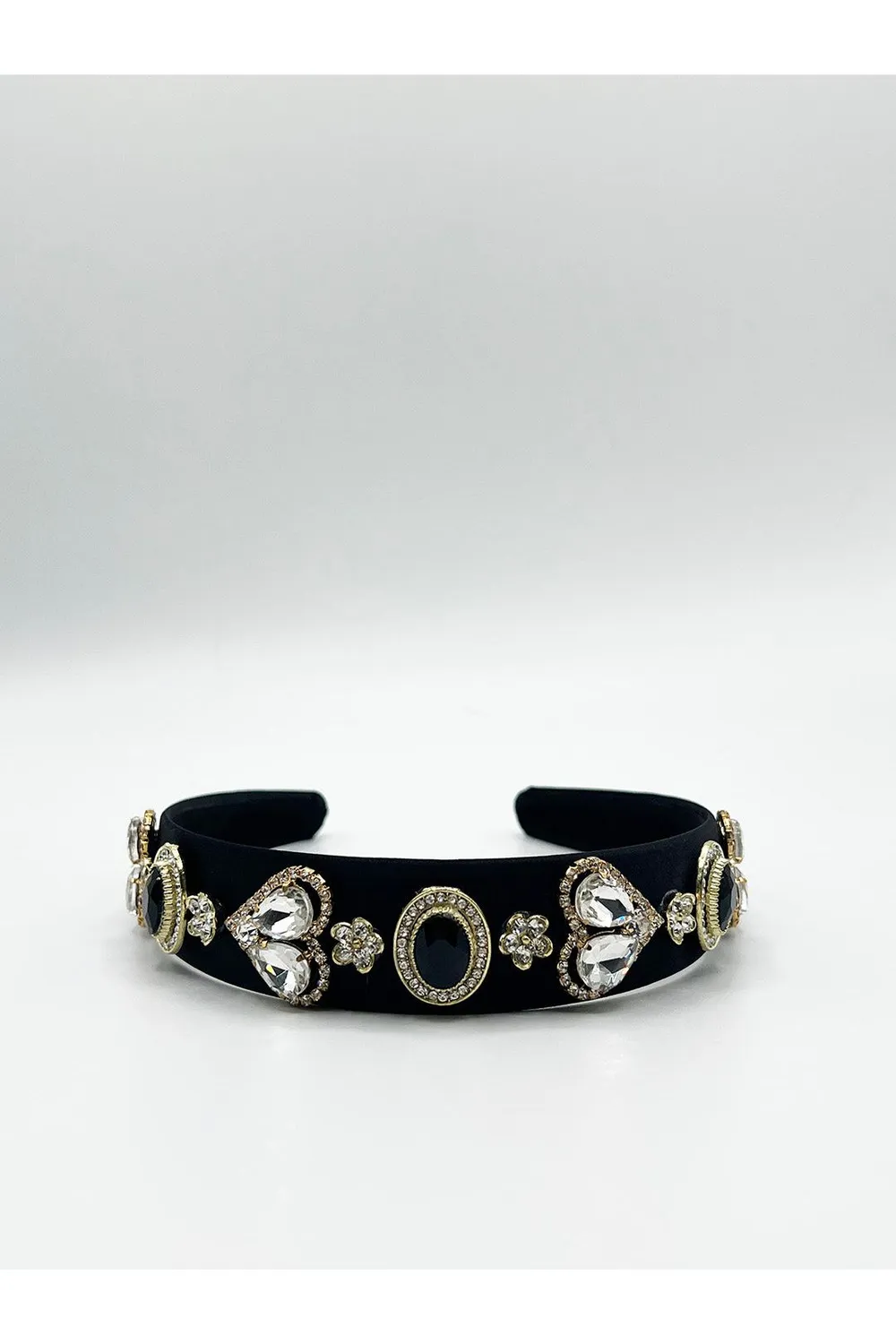 SVNX Heart cerchietto nero con cuori gioiello