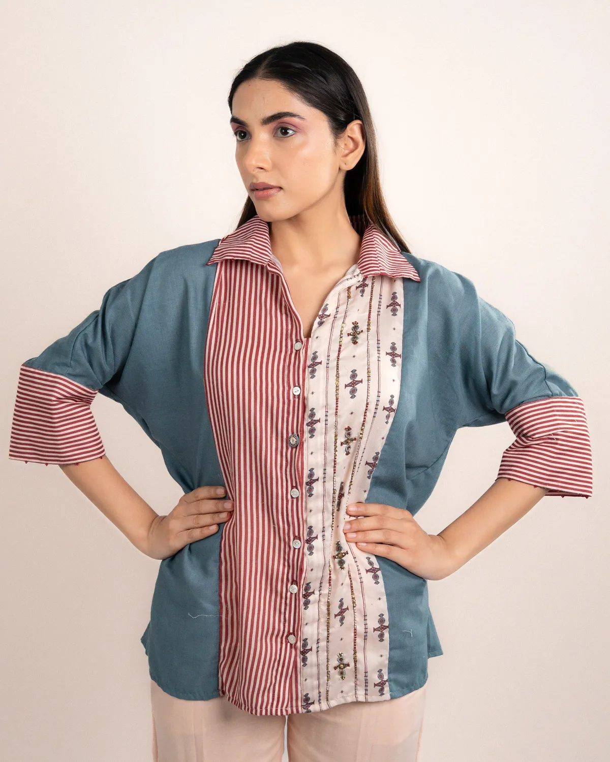 Our Dve Dova Shirt camicia Normandy Blue modal