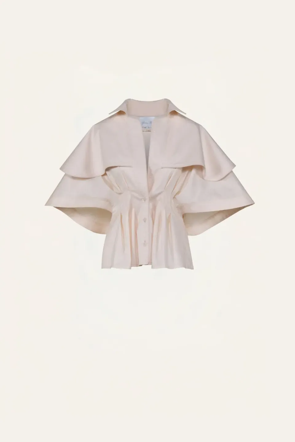 Johanna Ortiz Suspiro Gaucho top cotone ecru volant