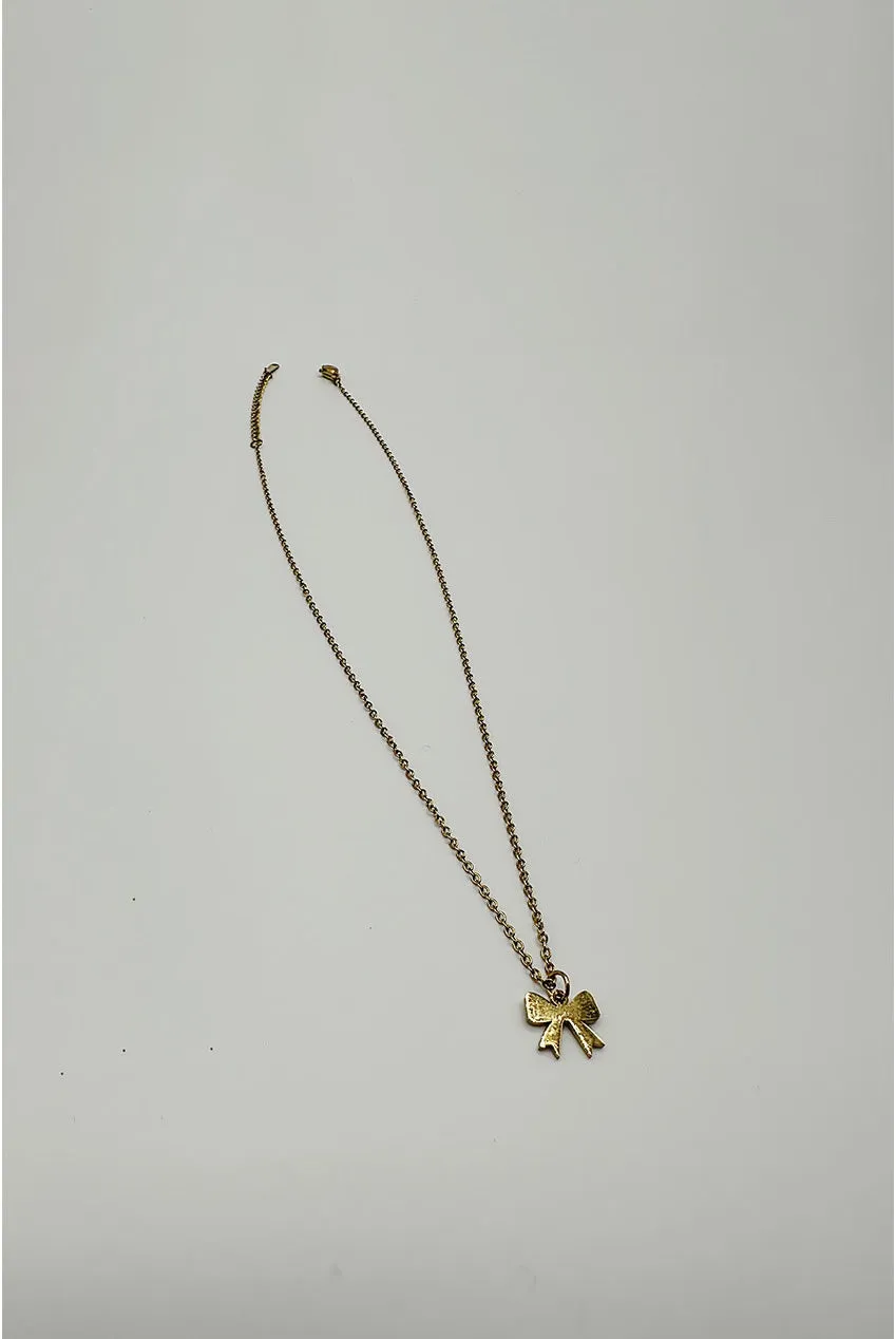 SVNX Mini Bow collana oro pendente fiocco