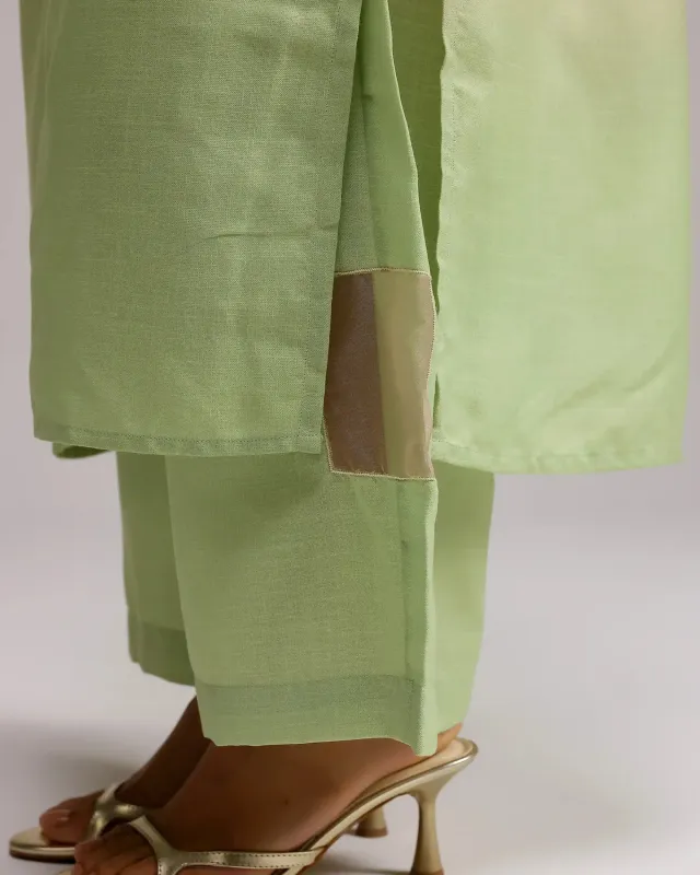 Our Dve Saanjh Blush Bloom pantaloni lino rosa