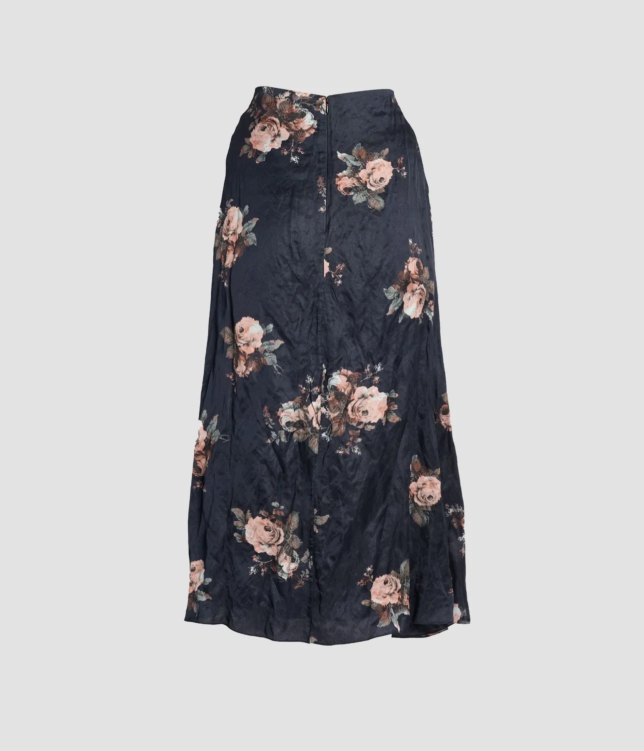 Erdem Floral Crushed gonna midi raso drappeggiata