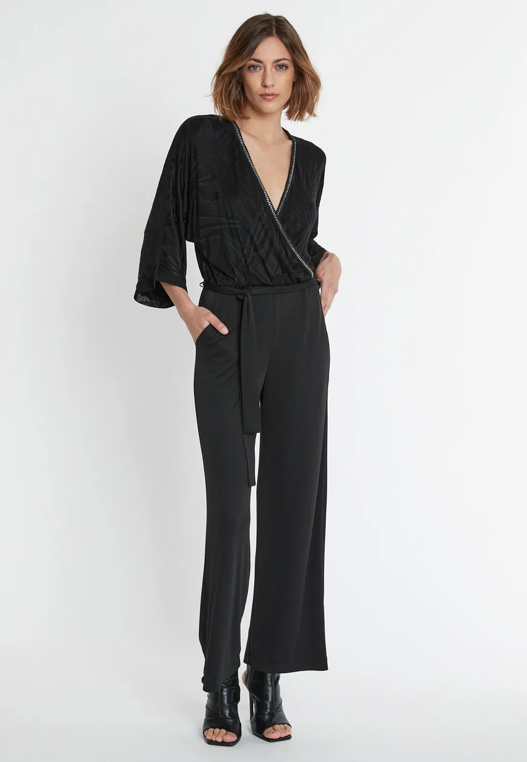 Ana Alcazar Sona tuta jumpsuit nera elegante