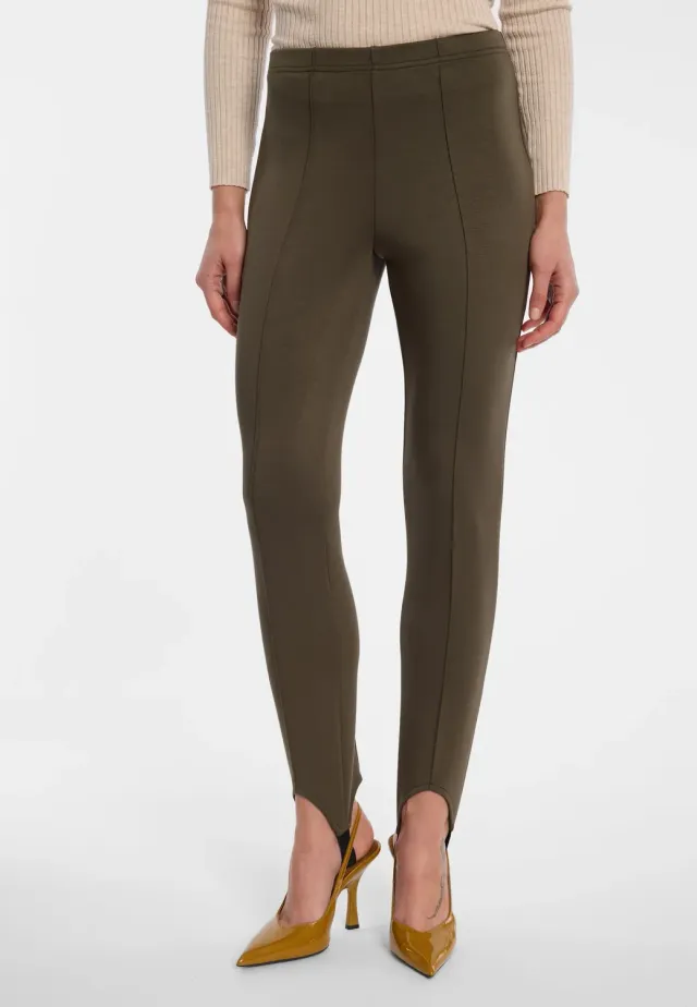 Ana Alcazar Edorienne pantaloni staffa kaki skinny