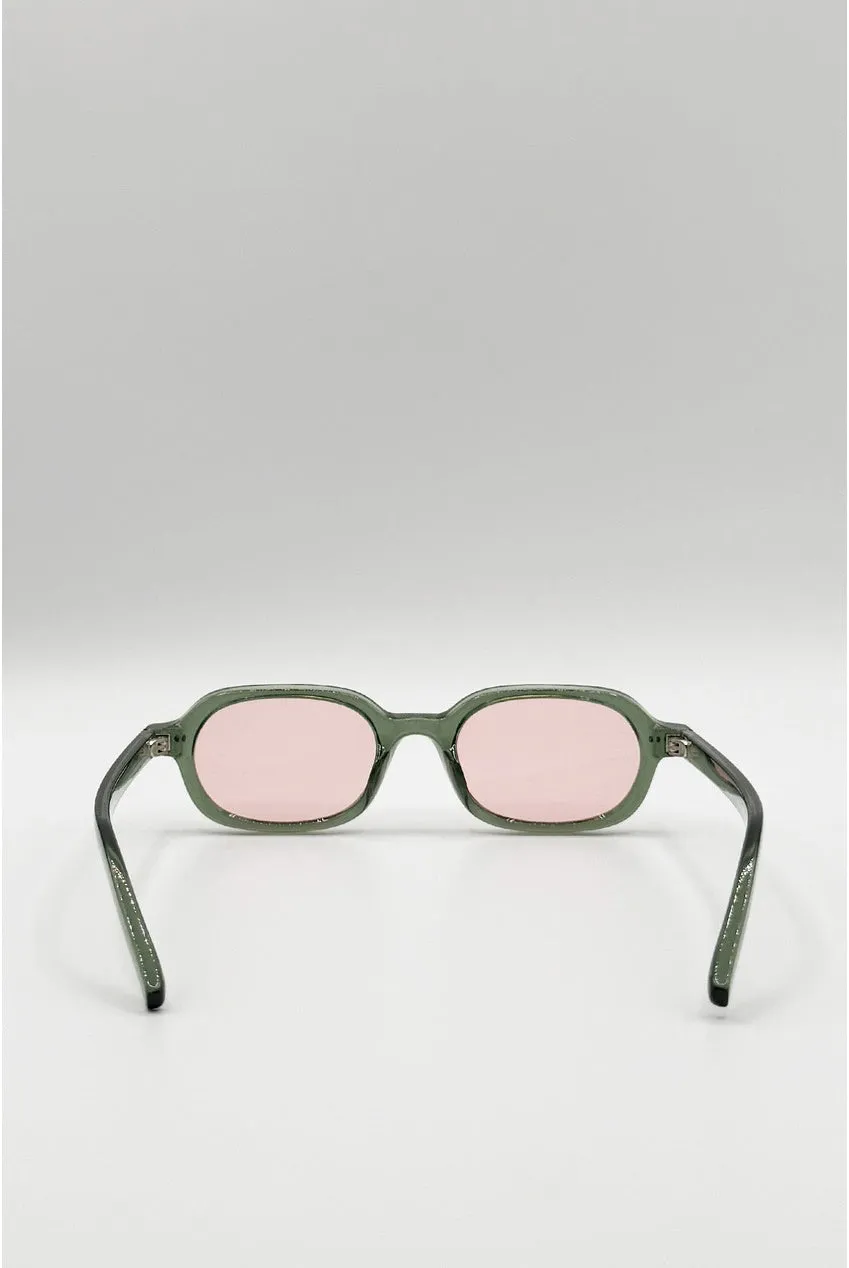 SVNX Retro Rounded Square occhiali sole verdi taglia unica
