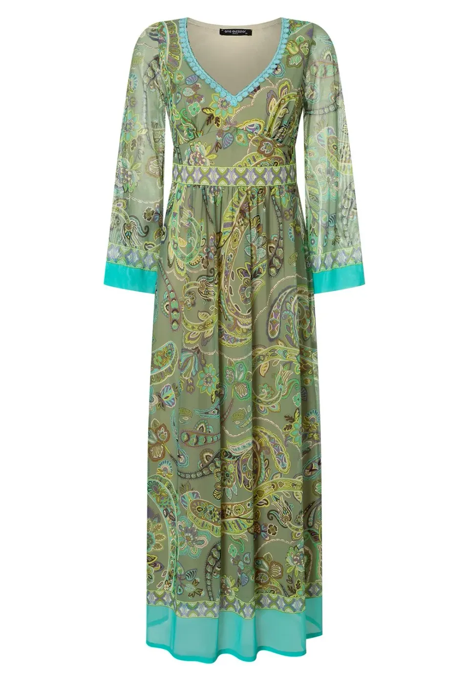 Ana Alcazar Zikora abito lungo paisley verde