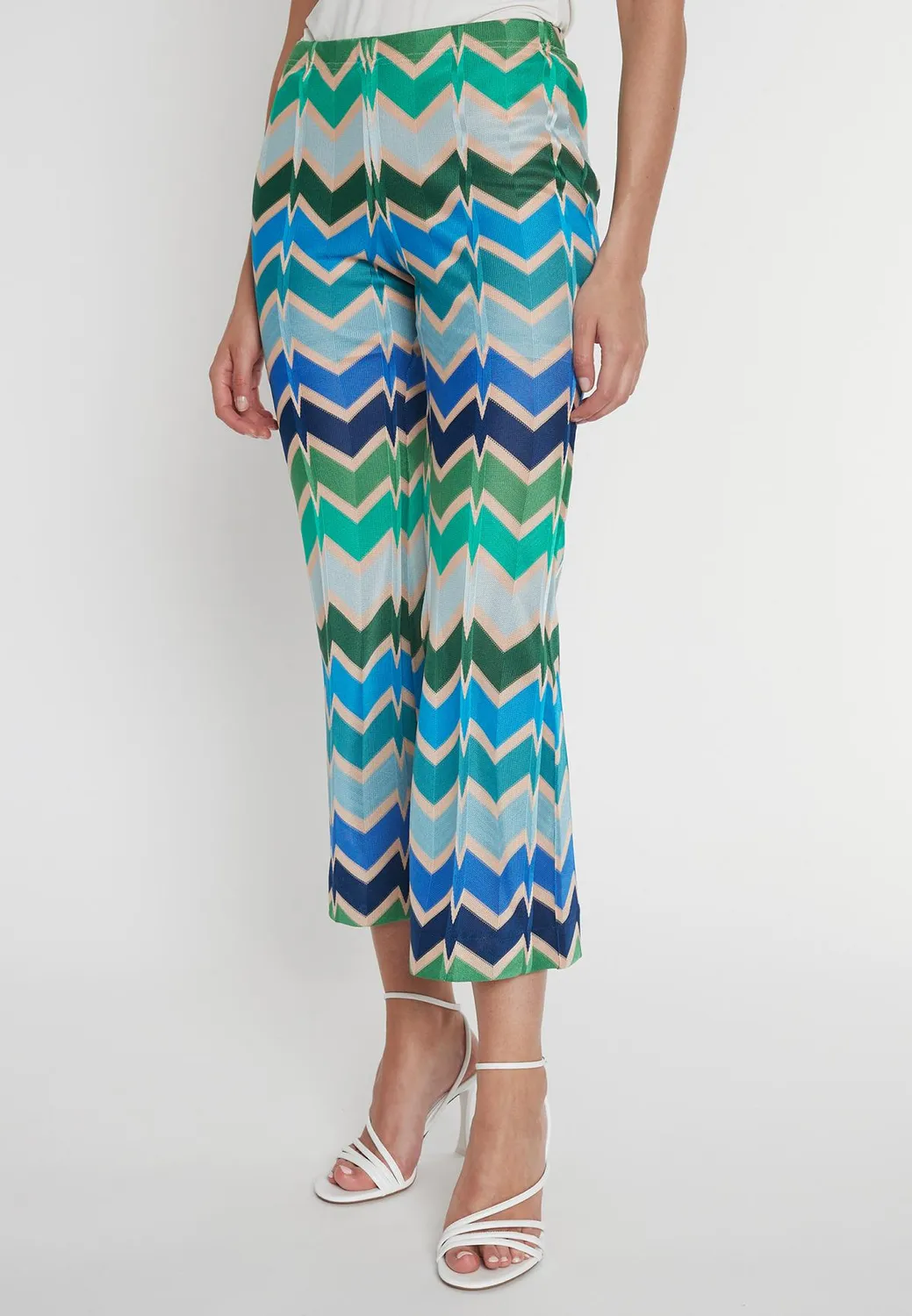 Ana Alcazar Pocara Pantaloni Cropped Maglia Zigzag