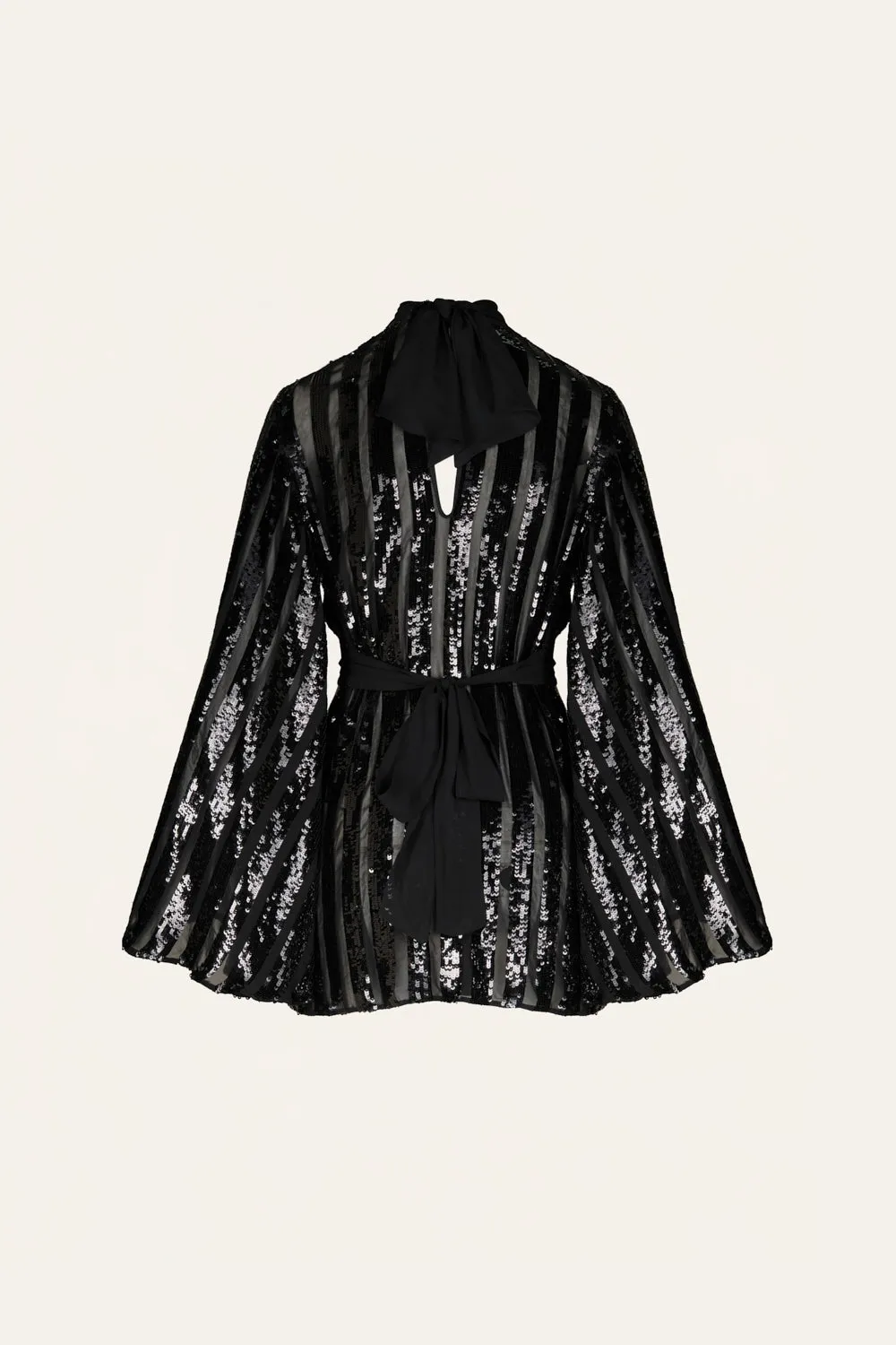 Johanna Ortiz Sentimiento abito mini paillettes nero