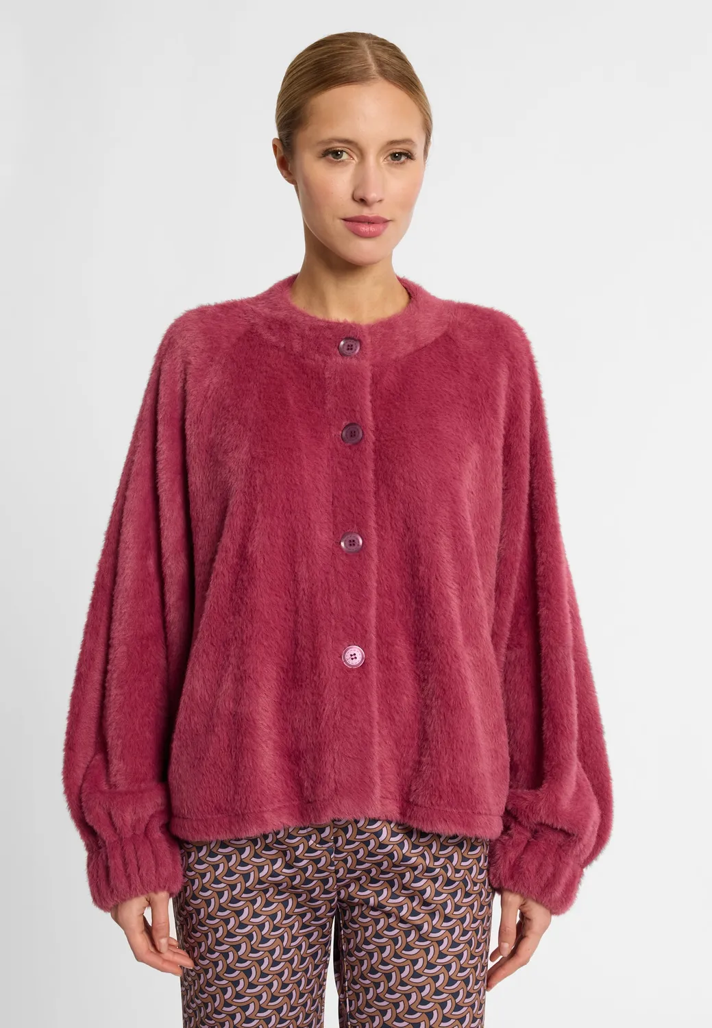 Ana Alcazar Enayris giacca pelliccia bordeaux