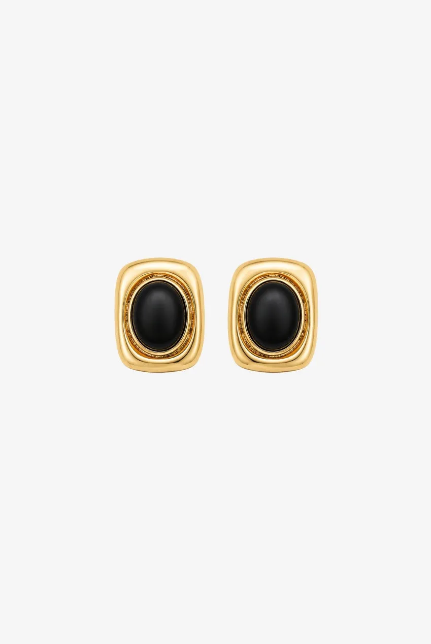 Uchi & Soto Enso Black Onyx Orecchini Oro Onice Nera