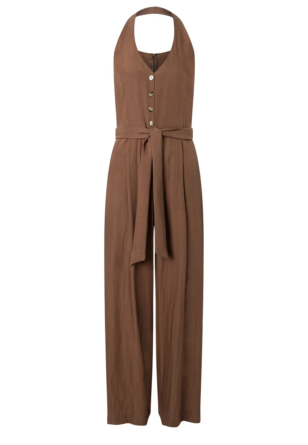 Ana Alcazar Dorexo tuta cappuccino halterneck