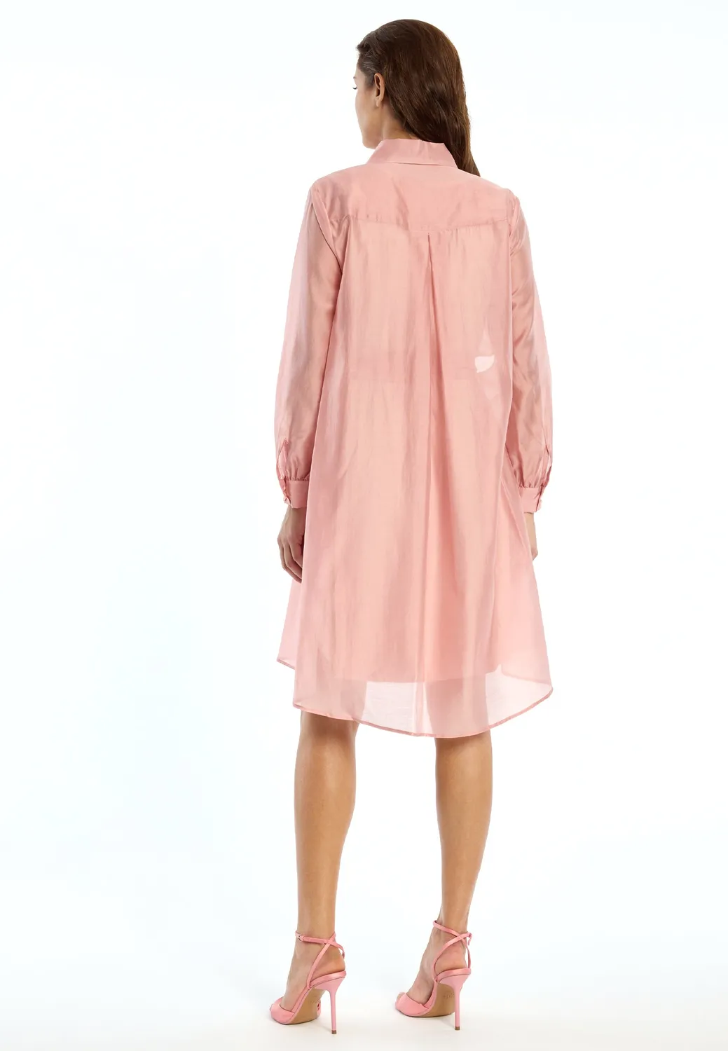 Ana Alcazar Wakea abito camicia rosa lyocell cintura