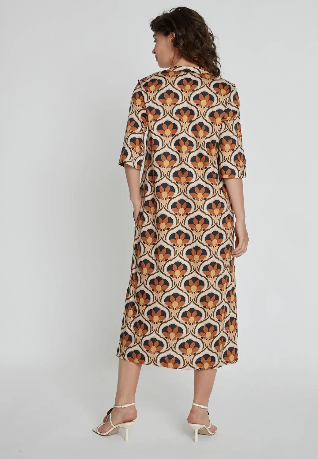 Ana Alcazar Kagea Abito Camicia Midi Marrone