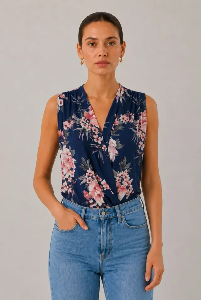 Honor Gold Jay body smanicato navy S/M floreale