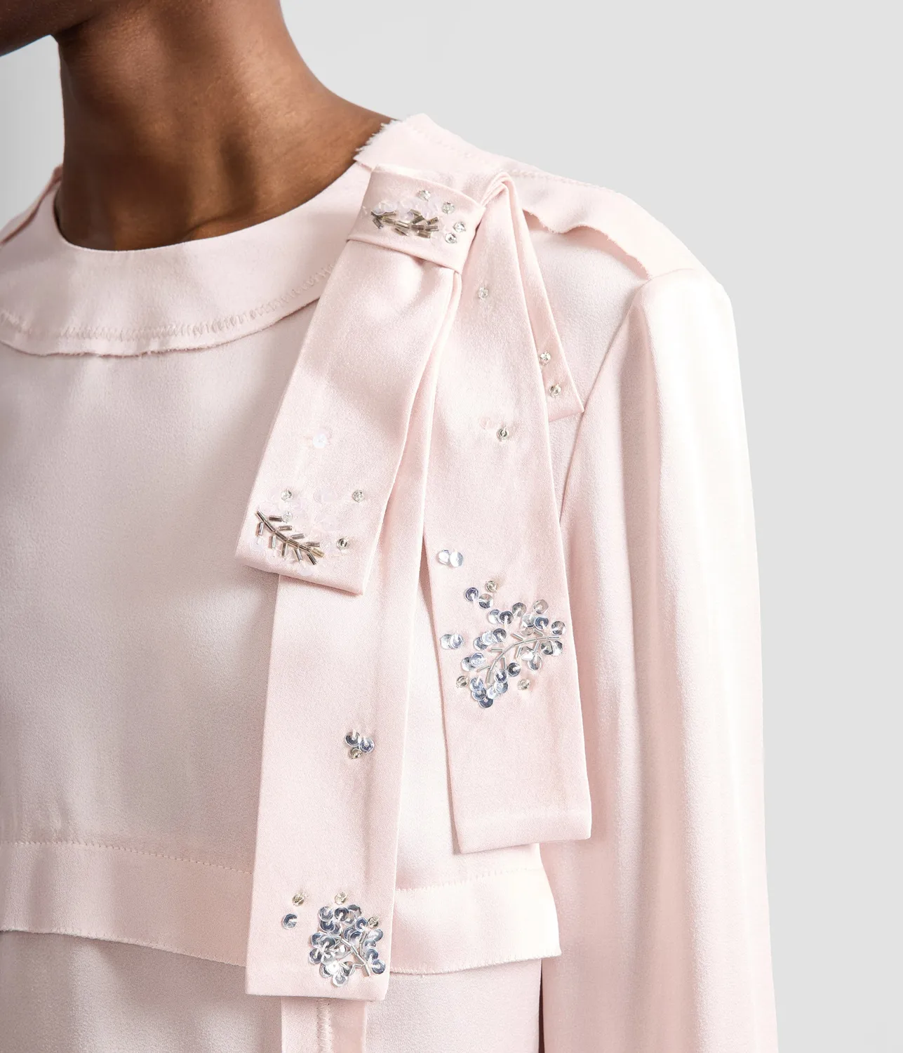 Erdem Satin Cady camicia maniche lunghe raso slim