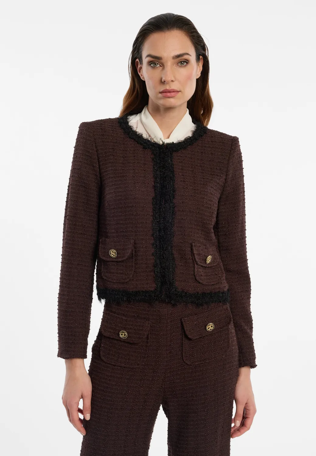Ana Alcazar Enanoris giacca boucle marrone corta
