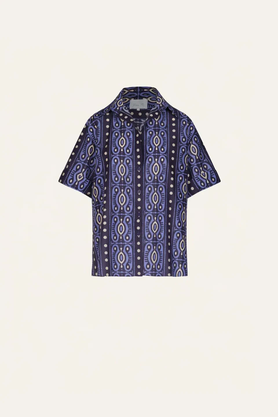 Johanna Ortiz Salty Promises camicia navy cotone oversize