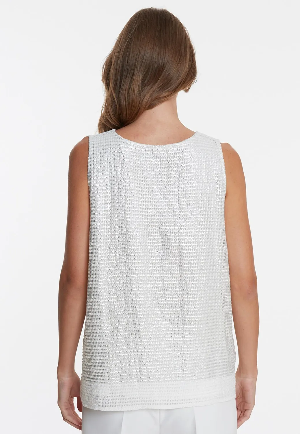 Ana Alcazar Wahy top mesh bianco linea A