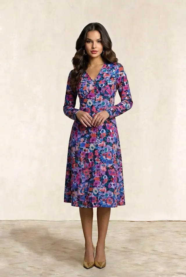 Chi Chi London Floral midi abito satin multicolor fiori