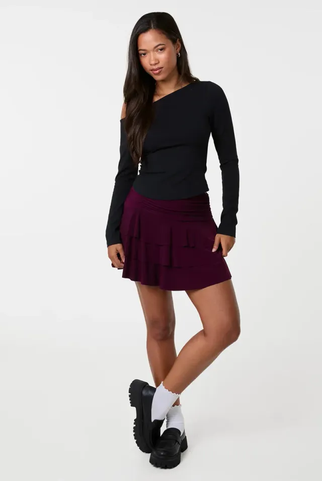 Pink Vanilla Rara skort gonna prugna elasticizzata XS-L