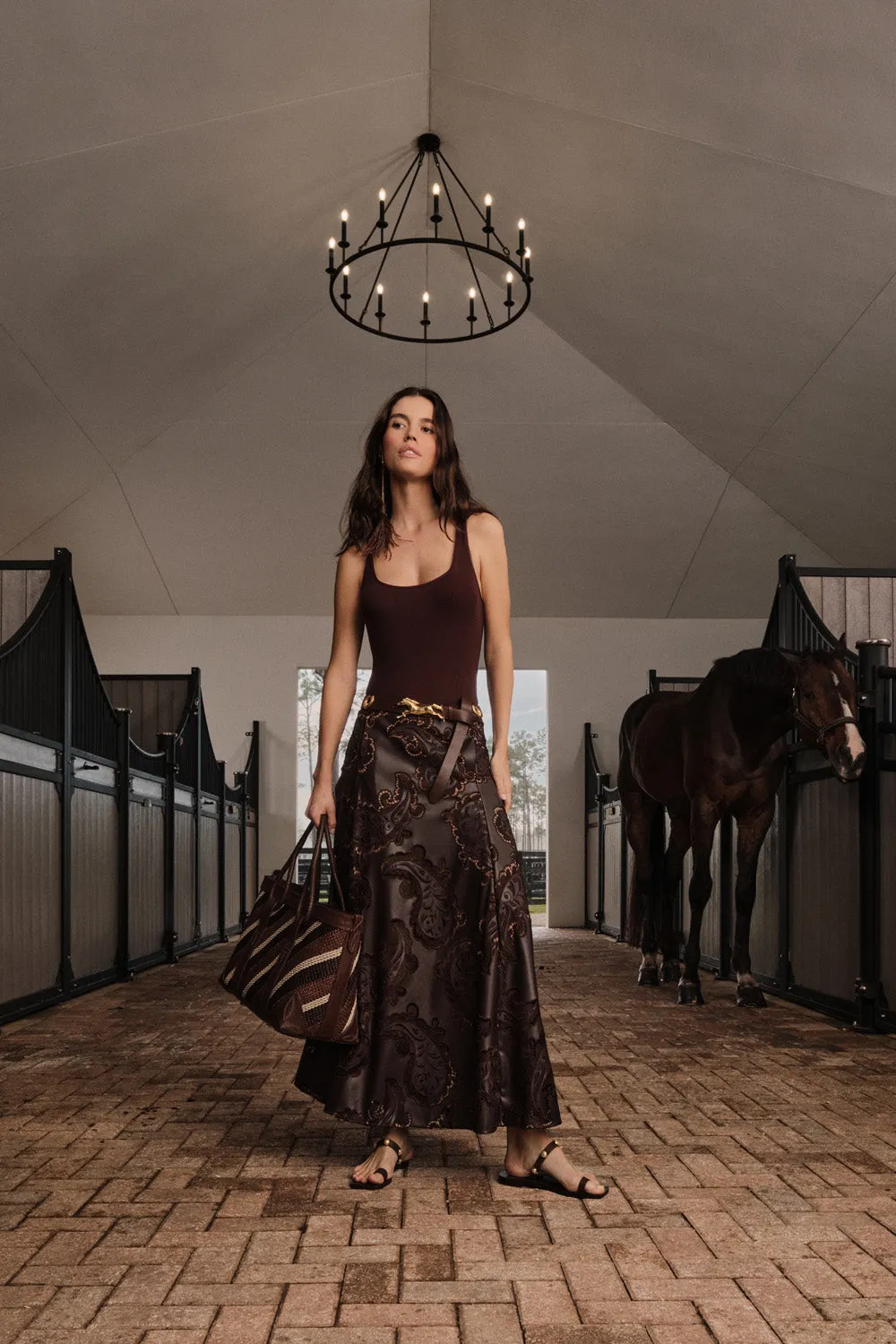 Johanna Ortiz Palm & Spirit borsa tote paglia marrone intrecciata