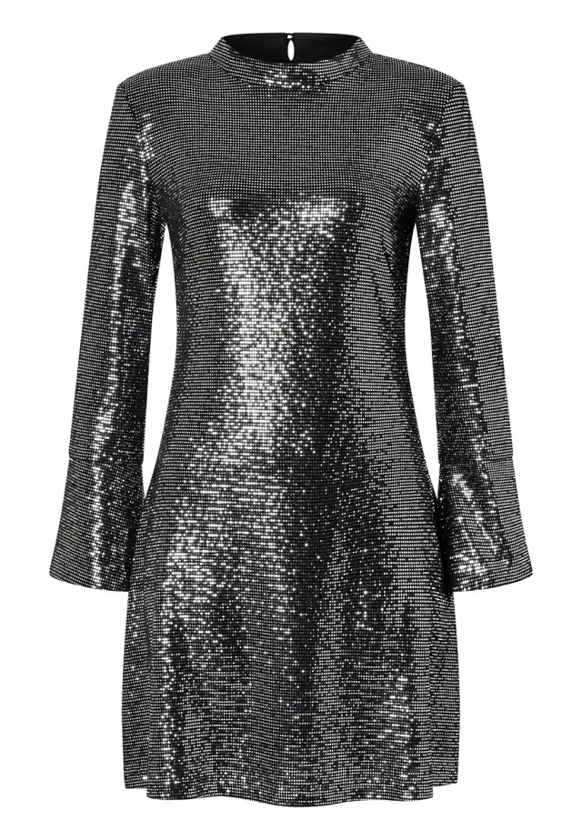 Ana Alcazar Ofesi abito festa paillettes argento