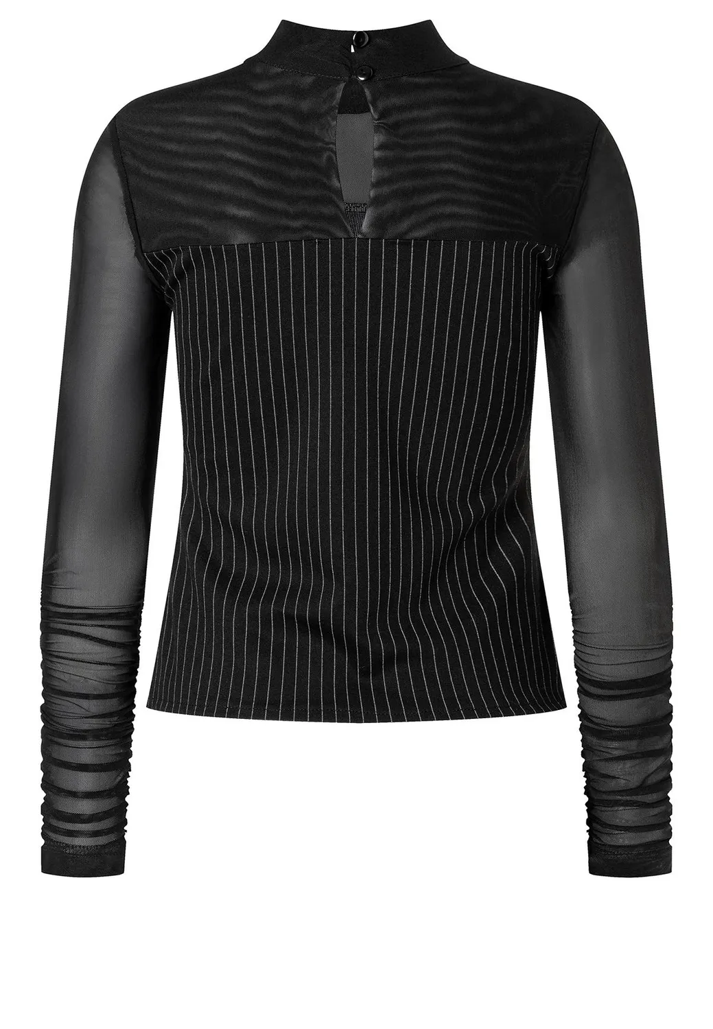 Ana Alcazar Angi top nero gessato elegante