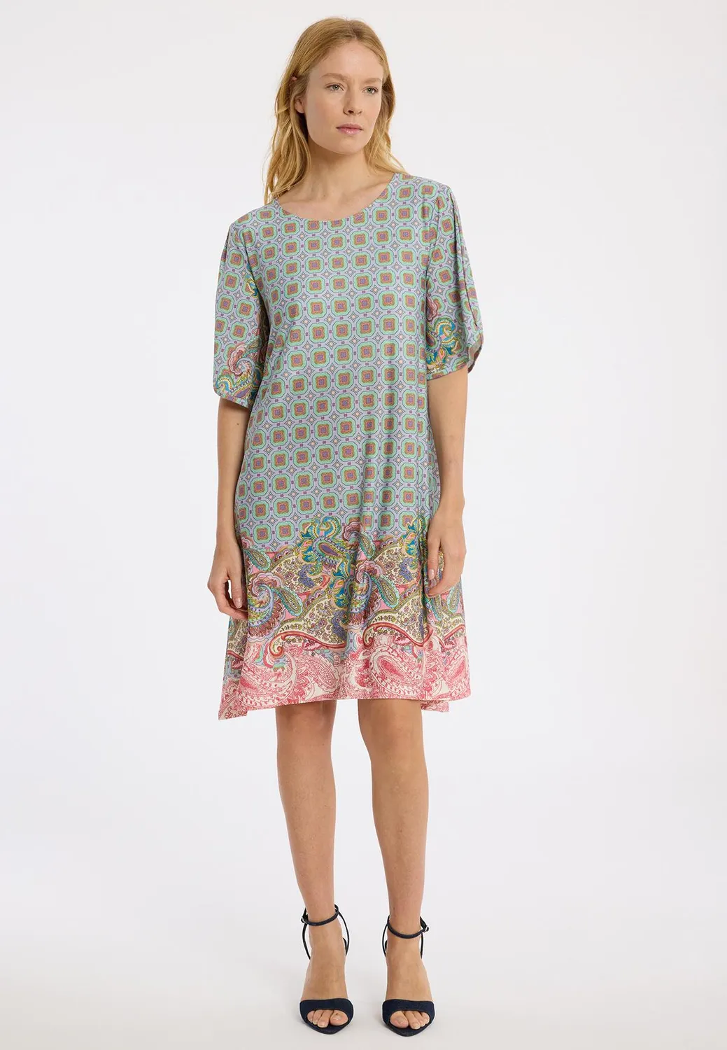Ana Alcazar Lumis abito chemisier paisley corto