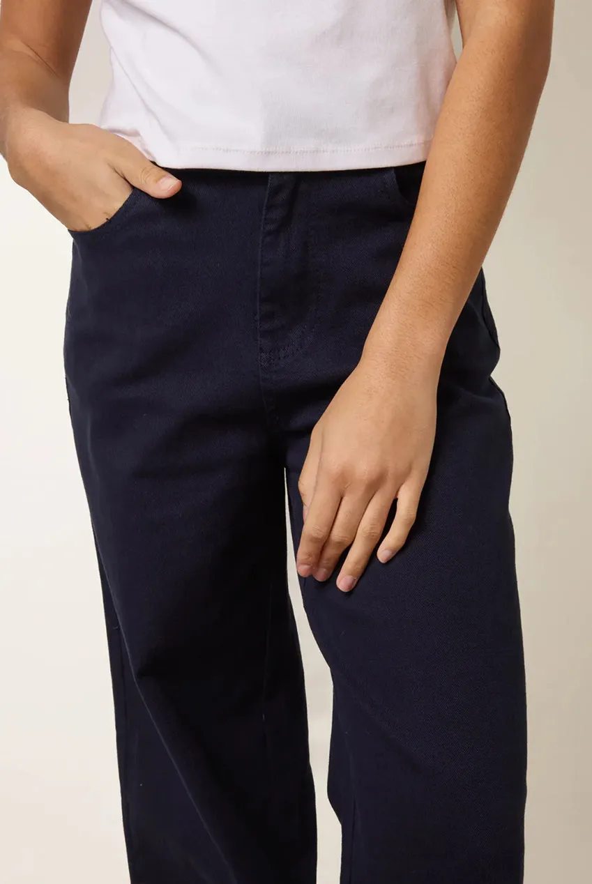 Blue Vanilla Flared jeans blu navy ricamo floreale