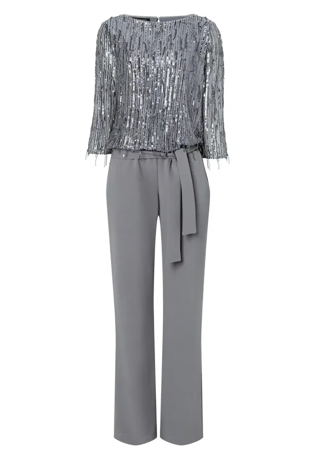 Ana Alcazar Ocysa tuta elegante paillettes argento
